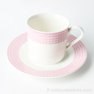 Vente en gros Porcelaine Porcelaine Tasse à café de tasse à thé Soucoupe